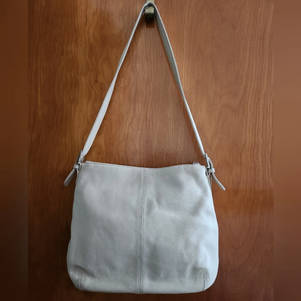 Tignanello Cream Leather Shoulder Bag
